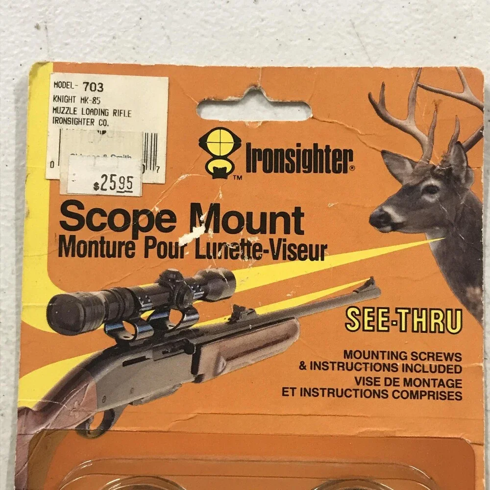 Ironsighter See-Thru Scope Mount Set Knight MK-85 Rifle 703 Black Muzzleloader